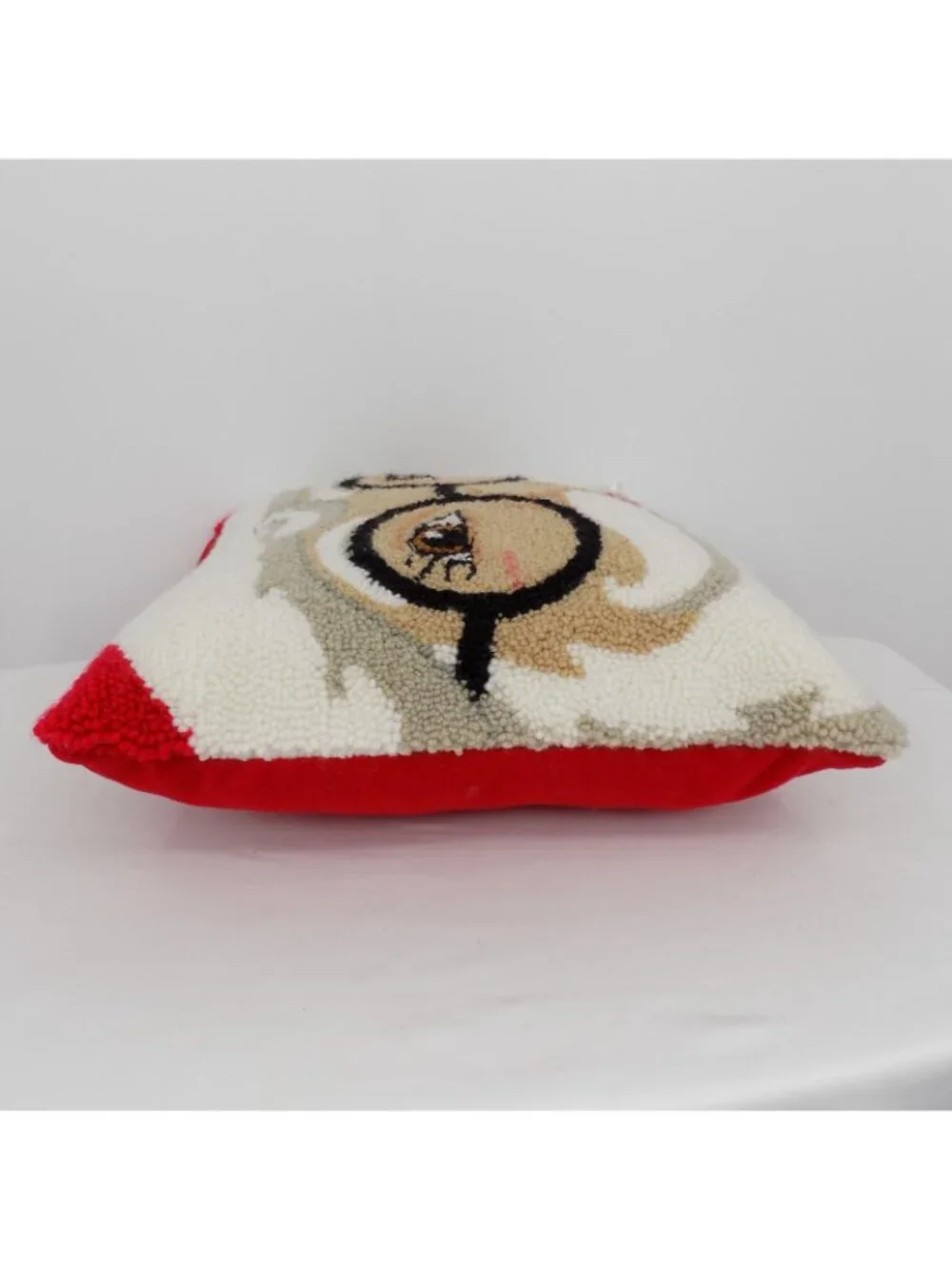Santa Claus Face Throw Pillow Glasses Red Hat Decorative 16 x 16 Christmas New